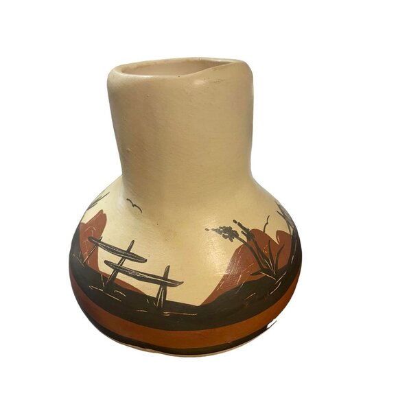 Signed 1981 Native American Juan Redeye RARE Pottery Mug Signed Navajo Southwest - Picture 2 of 4